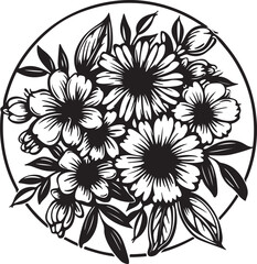 April month flowers silhouette design vector