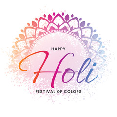 Happy Holi day greeting design. Indian festival of colors celebration background. Vector illustration