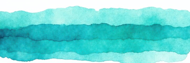 Obraz premium Layered aquamarine watercolor washes, textured stripes , vibrant, color
