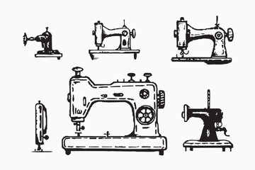 Silhouette sewing machine. Tailoring emblem. Business sew machine icon. Isometric of business sew machine vector icon isolated on white background