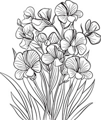 April month flowers silhouette design vector