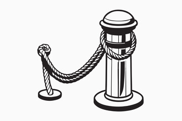 Mooring Bollards Vital Components in Harbor Safety Protocols vector illustration isolated on white background