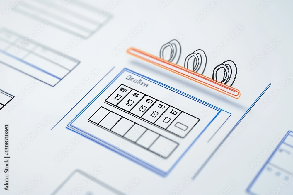 Poster 3d event scheduling line icon, modern design for scheduling appointments on white background.