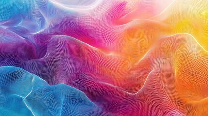 Obraz premium A colorful flowing mesh demonstrating abstract vibrant and dynamic forms