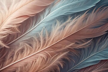 Colorful feather abstract background, blue brown