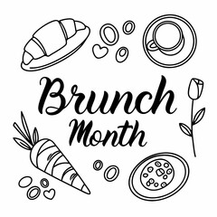 NATIONAL BRUNCH MONTH vector illustration