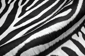 A striking zebra texture background featuring bold black and white stripes, creating a dynamic, natural pattern full of contrast and energy