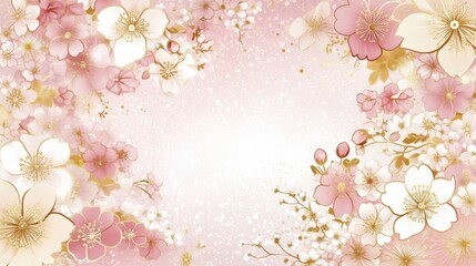 Watercolor flowers pattern japanese cherry blossom background wallpaper