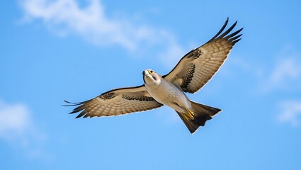 Obraz premium Soaring Falcon with Outstretched Wings