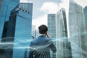 Fototapeta premium Asian businessman in a city