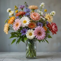 bouquet of flowers in vase