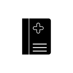 Obraz premium Medical notebook glyph icon