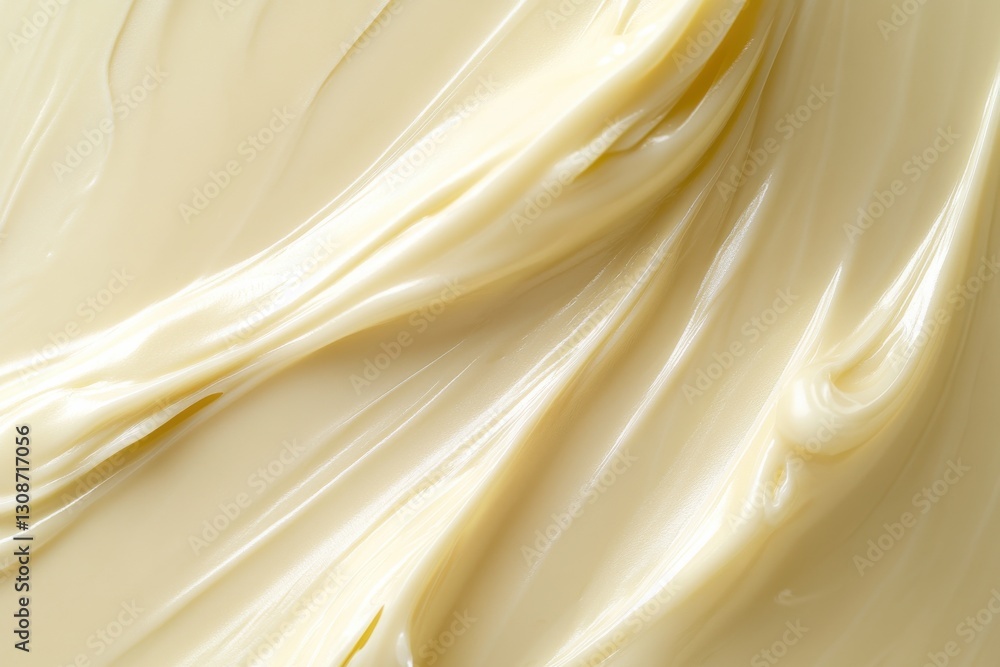 Aufkleber Creamy texture of smooth spread captured in soft light with subtle variations in color and shine