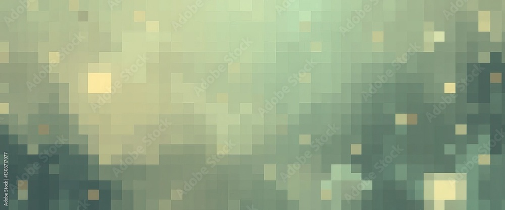 Poster pixelated pastel abstract reminiscent of mist blurred scene with scattered light points