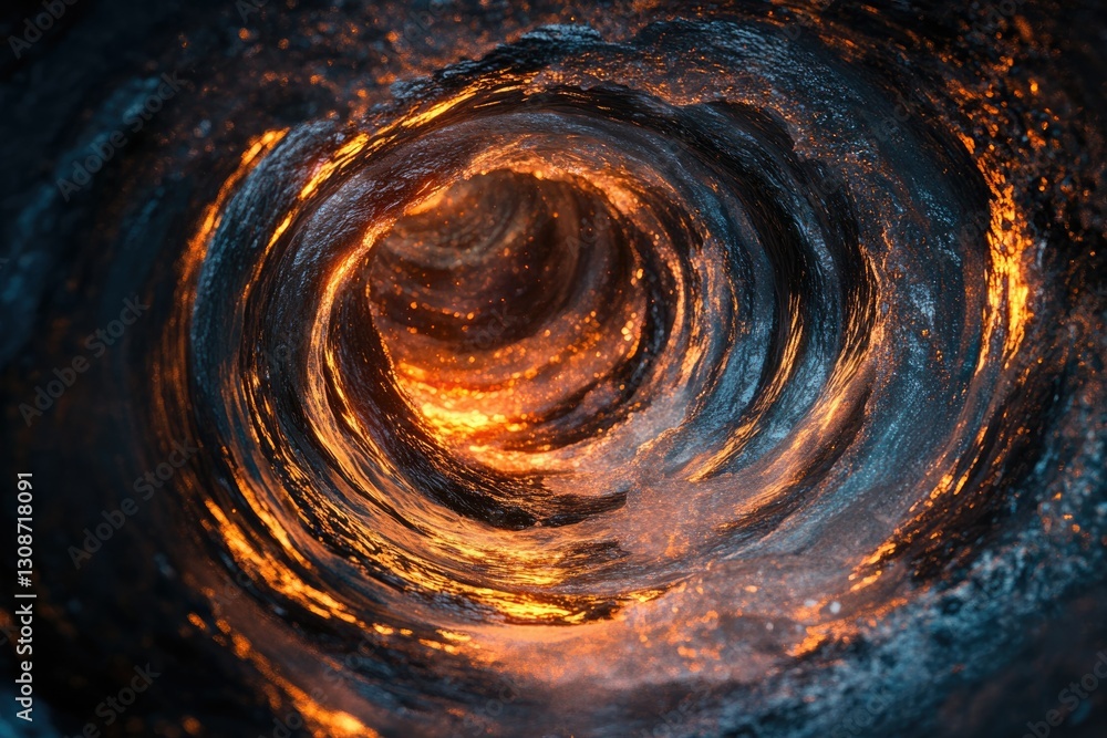 Poster A swirling vortex of fiery, dark water, creating a mesmerizing and intense visual spectacle.