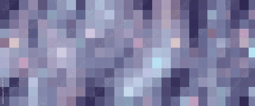 Poster abstract pixelated background with varying shades of blues purples pinks and whites mosaic effect