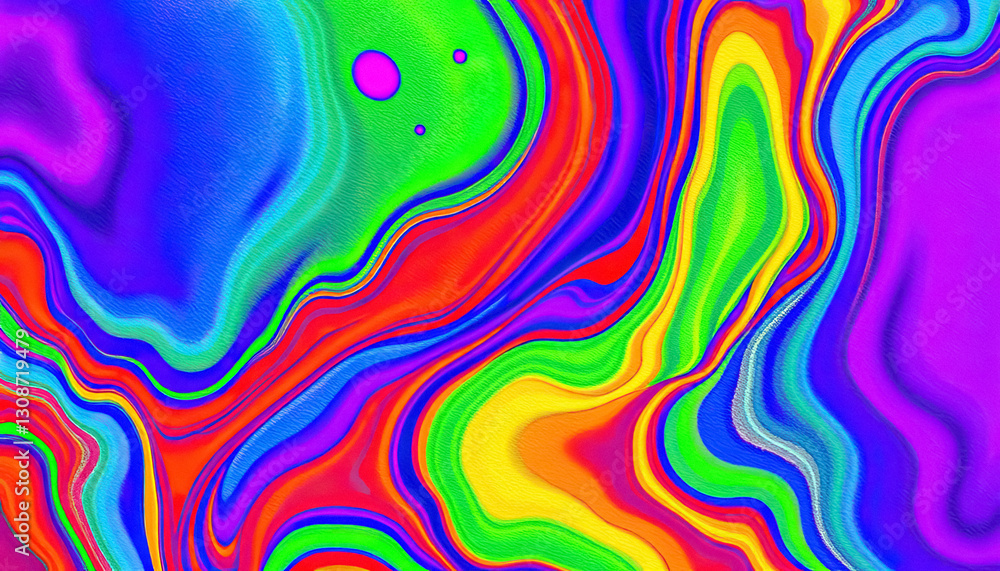 Poster vibrant swirl of colorful liquids mixing and blending together in abstract and organic way