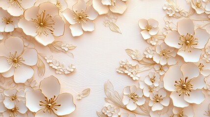 Watercolor flowers pattern japanese cherry blossom background wallpaper