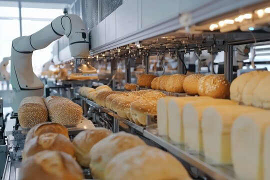 Robots automate the entire baking process in a high-tech bakery.