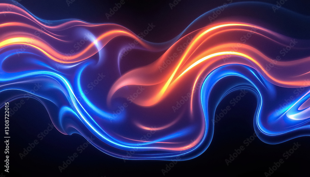 Poster mesmerizing dance of light and color swirling symphony of form in digital abstract masterpiece