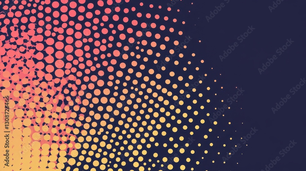 Poster an abstract background features a gradient of colorful dots arrangement