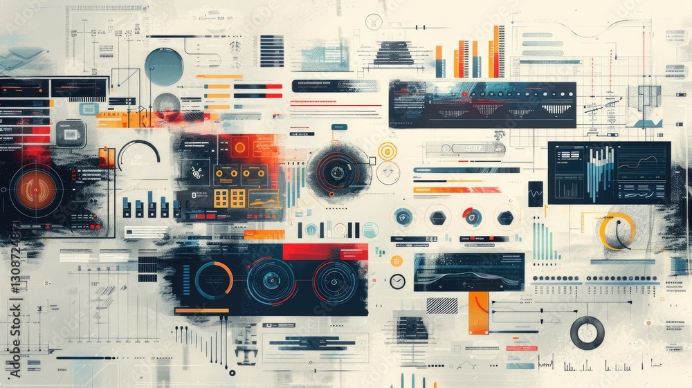 Poster complex business application website with beautiful infographic design for excellent app idea. smart
