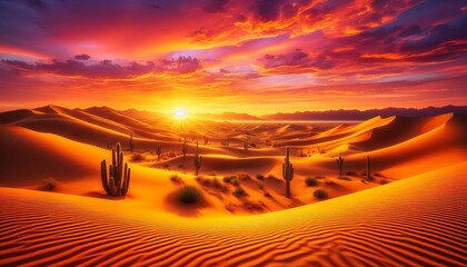 Desert Landscape at Sunset