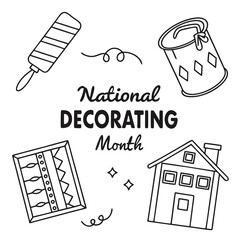 NATIONAL DECORATING MONTH vector illustration