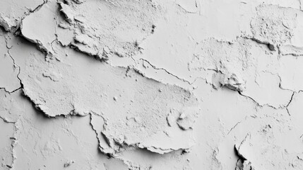 Close up of textured white surface with cracks and layers