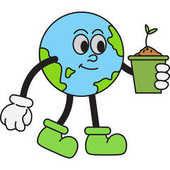  Earth Mascot Illustration