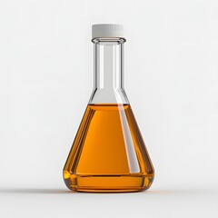 Amber Liquid in Clear Glass Erlenmeyer Flask