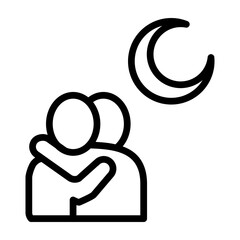 Eid Milan Vector Line Icon Design