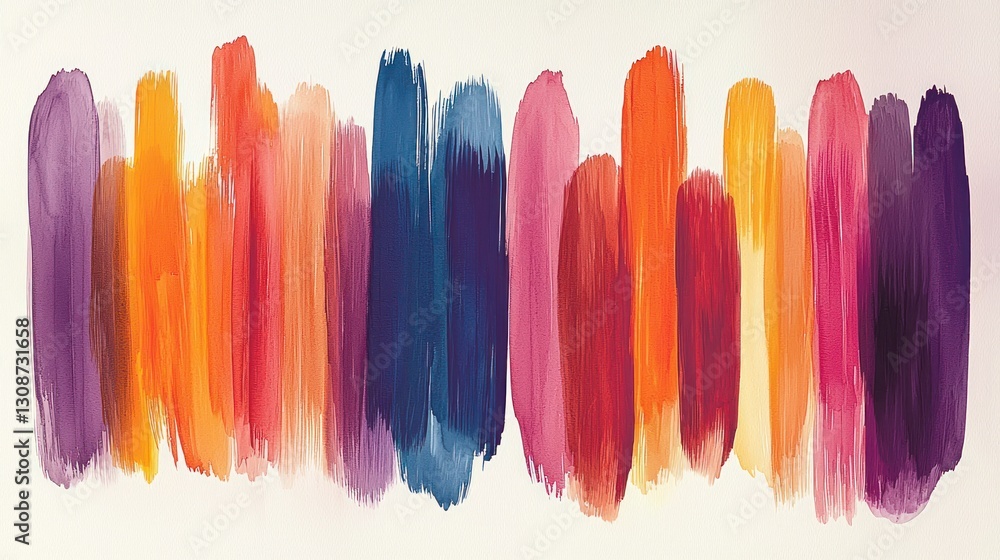 Poster a colorful display of brushstrokes creating abstract art on a surface