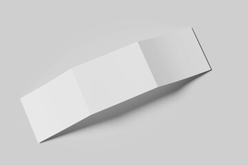 A4 trifold leaflets or brochures template. 3D rendering, LANDSCAPE TRIFOLD LEAFLET D3 MOCKUP