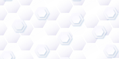 The Aesthetics of a Modern Digital Landscape: An Abstract Exploration of 3D Hexagonal Grids in White and Gray Technological Backdrops
