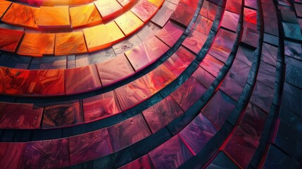 Naklejka premium The abstract picture of the red circle round curve shape with multiple circular wave, the abstract shape is the form that does not represent the specific recognizable object from real world. AIG51.