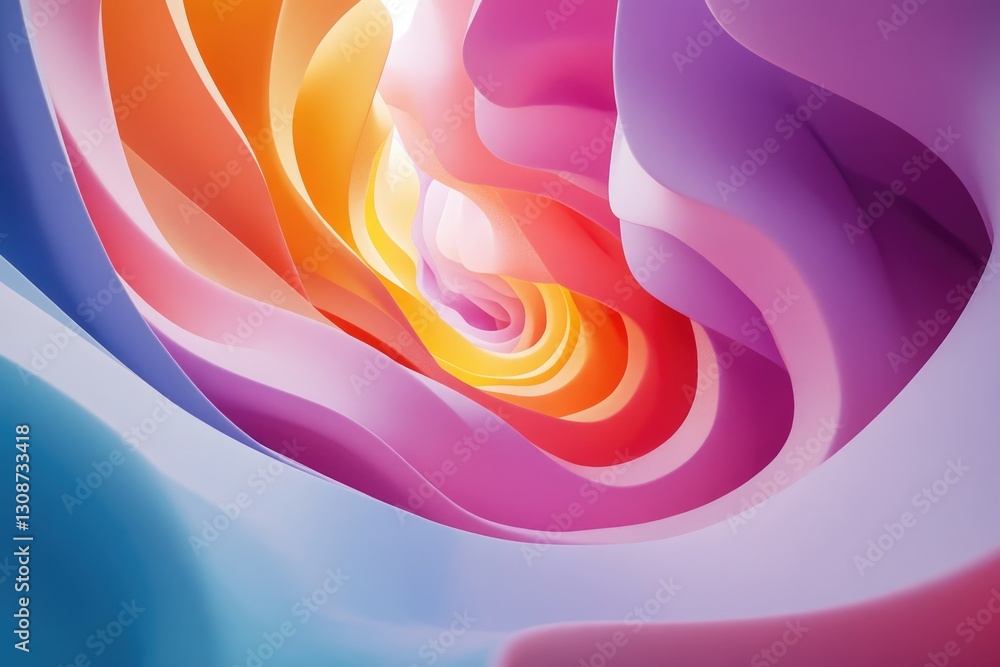 Poster Abstract swirling colorful forms create a vibrant, mesmerizing tunnel of light and color.