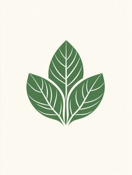 Minimalist basil leaf logo featuring geometric design and fresh green tones suited for herbal branding and eco friendly products