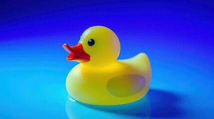 Floating Yellow Rubber Duck Bath Toy with Water Ripples and Soft Lighting