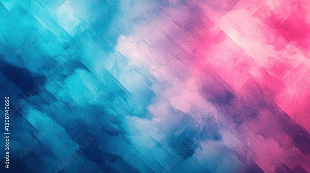 Poster blue and pink abstract brush strokes creating a dynamic visual effect
