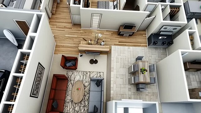 Luxury Three-Bedroom Apartment Floor Plan: Modern Design, Spacious Layout, and Garage Included