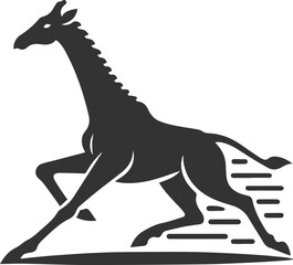 Giraffe running at full speed vector silhouette
