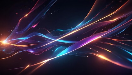 Obraz premium Colorful wave of light with a blue stripe