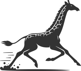 Giraffe running at full speed vector silhouette