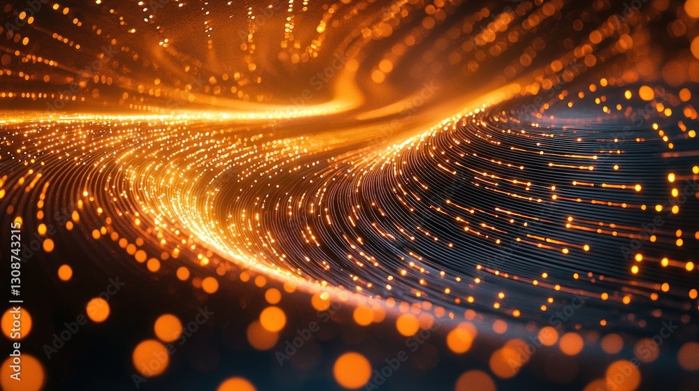 Poster abstract visualization of digital data streams forming luminous patterns beautifully