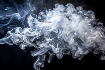 Cloud of smoke is rising from a cigarette