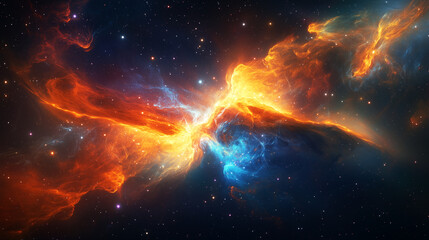 Colorful space galaxy cloud nebula. Stary night cosmos. Universe science astronomy. Supernova background wallpaper ai generated