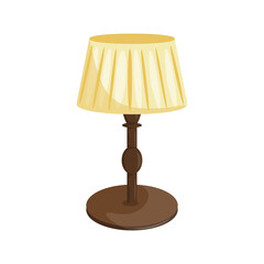Vector interior table lamp. Bedside reading lamp. Decorative element of home lighting.  Isolated illustration on white background.