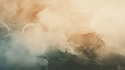 Abstract cloudy forms of various colors fill the image space