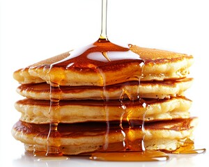 Indulge in a Delicious Stack of Golden Pancakes Drenched in Sweet Syrup A Mouthwatering Visual Feast Capture the essence of breakfast bliss with this high-quality image showcasing fluffy pancakes
